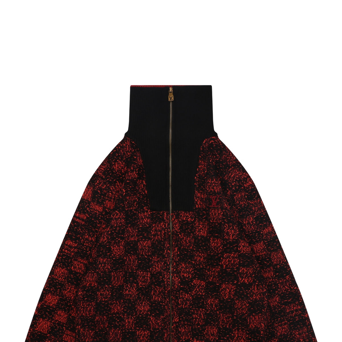 Louis Vuitton Checkerboard High-Neck Sweater - Black & Red