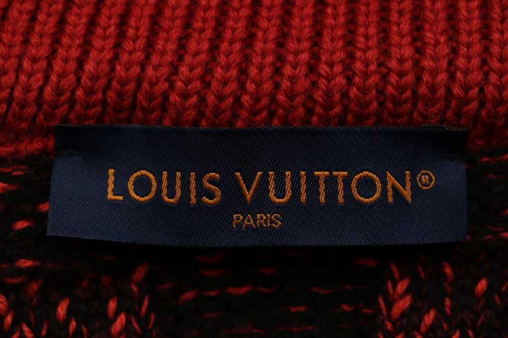 Louis Vuitton Checkerboard High-Neck Sweater - Black & Red
