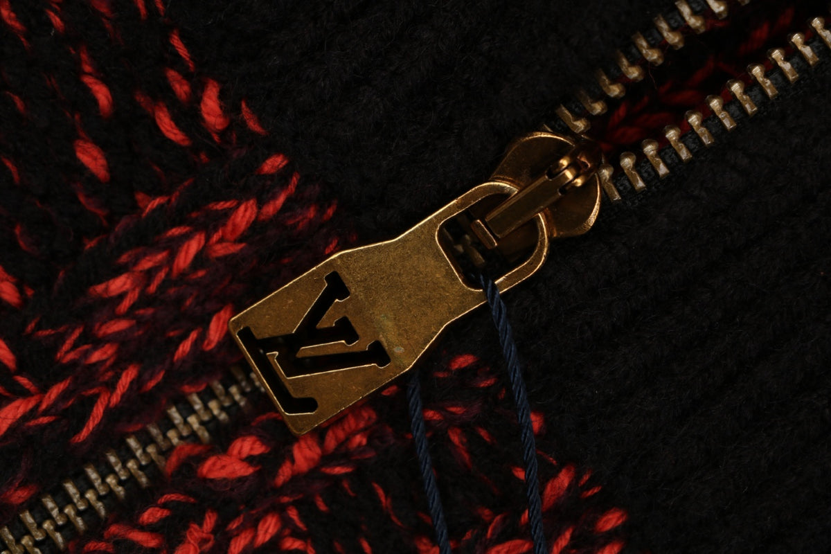 Louis Vuitton Checkerboard High-Neck Sweater - Black & Red