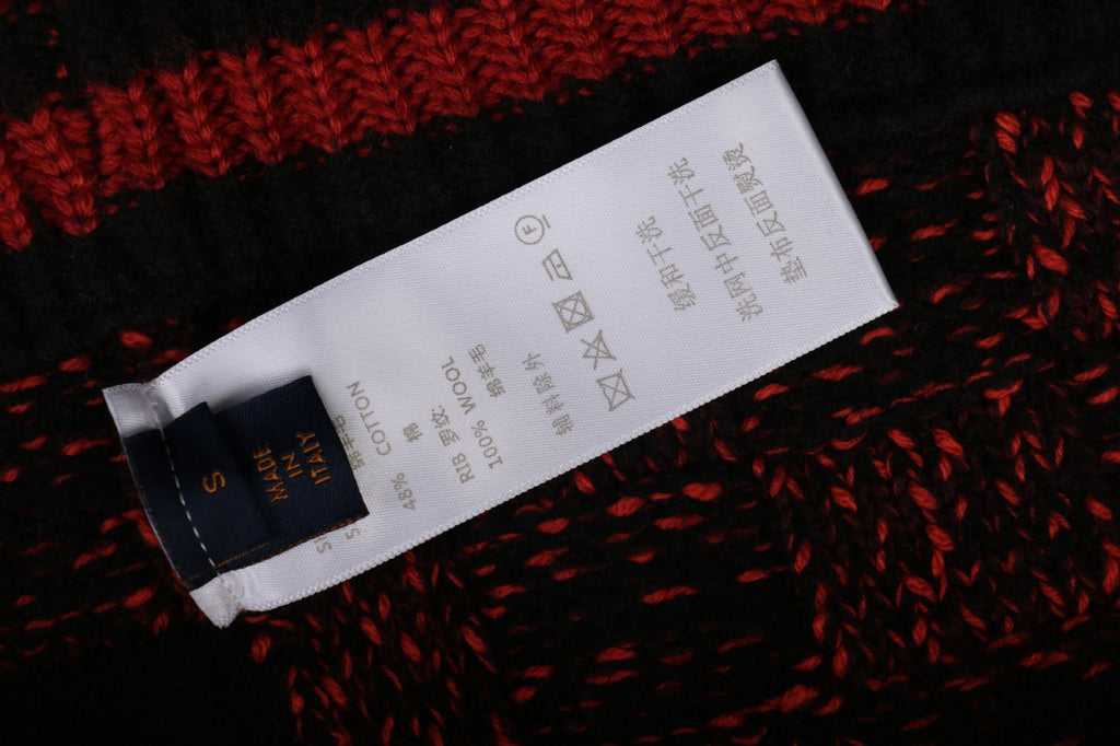 Louis Vuitton Checkerboard High-Neck Sweater - Black & Red