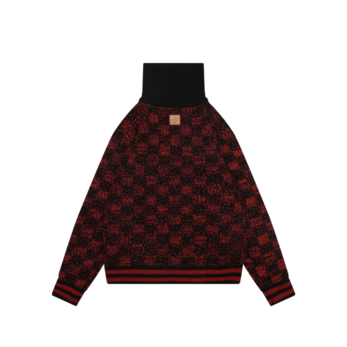 Louis Vuitton Checkerboard High-Neck Sweater - Black & Red